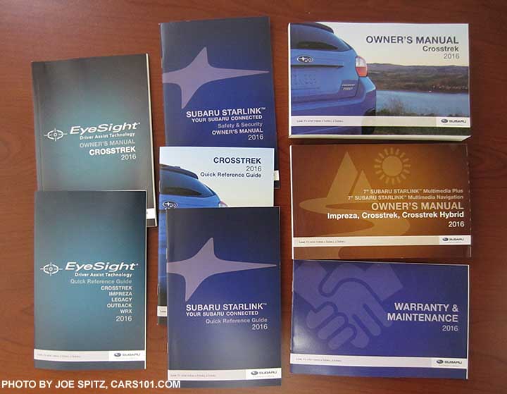 2016 subaru Crosstrek owner's manuals