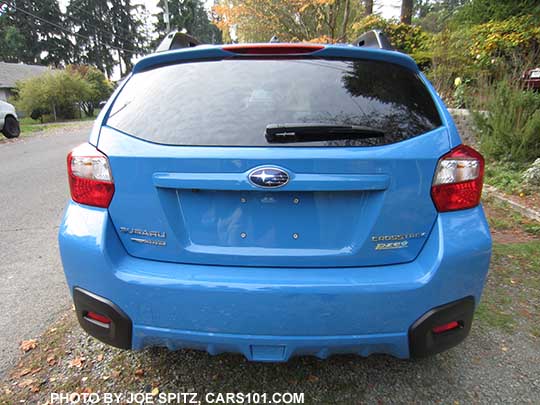 2016 Crosstrek rear view, hyperblue color shown