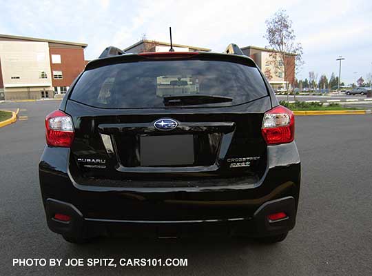 2016 Crosstrek rear view, crystal black color shown