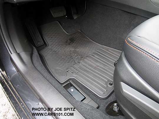 2016 Subaru Crosstrek optional all weather rubber floor mats. Set of four. Driver's mat shown