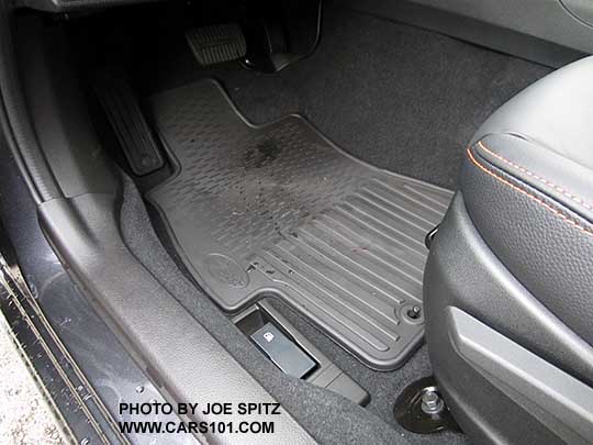 2017 and 2016 Subaru Crosstrek optional all weather rubber floor mats. Set of four. Driver's mat shown