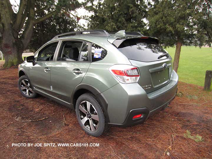 2016 Subaru Crosstrek Hybrid Touring, Jasmine Green color. Shown with the optional rear bumper cover.