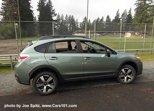 side view 2016 Subaru Crosstrek Hybrid Touring, Jasmine Green color