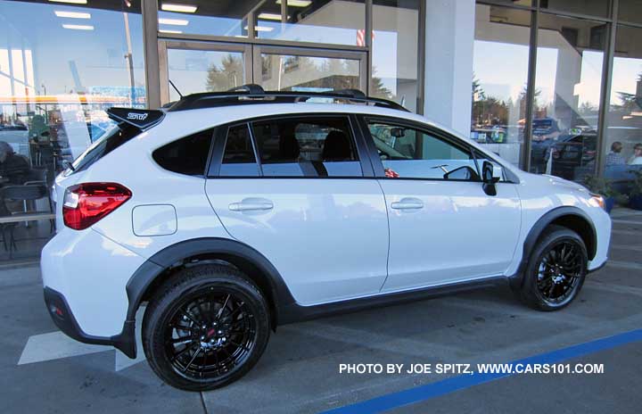 2016 Crosstrek optional SPORT PACKAGE with black STI 17" alloy wheel and black STI rear spoiler