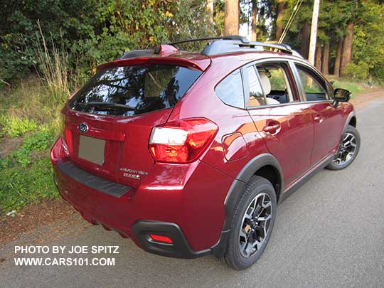 rear side view 2016 Subaru Crosstrek, Venetian Red color shown