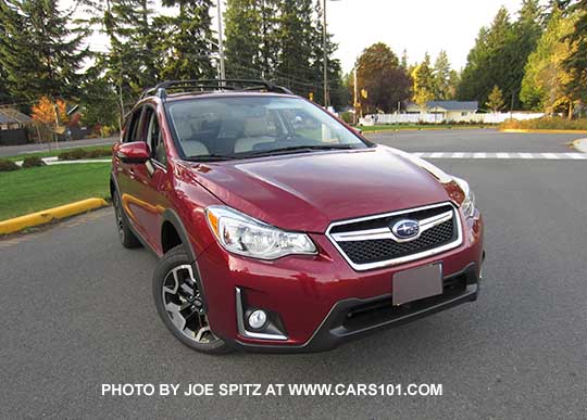 front and grill view 2016 Subaru Crosstrek 2.0 Limited, Venetian Red color shown