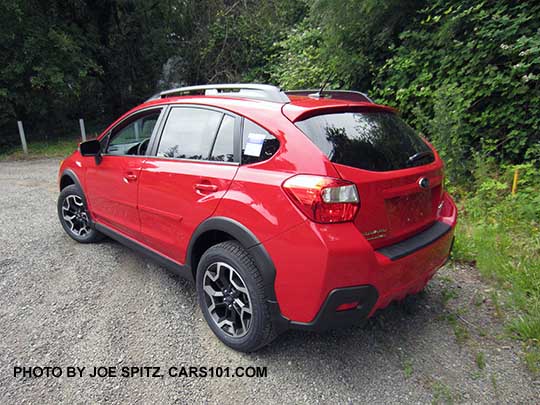 rear view 2016 Subaru Crosstrek Premium Special Edition.  Only 1500 made, available June 2016.  All Pure red