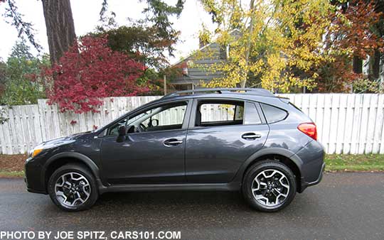 side view 2016 Subaru Crosstrek Premium, dark gray color