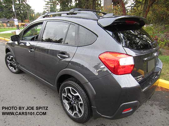 2017 and 2016 Subaru Crosstrek Premium, dark gray with optional rear spoiler