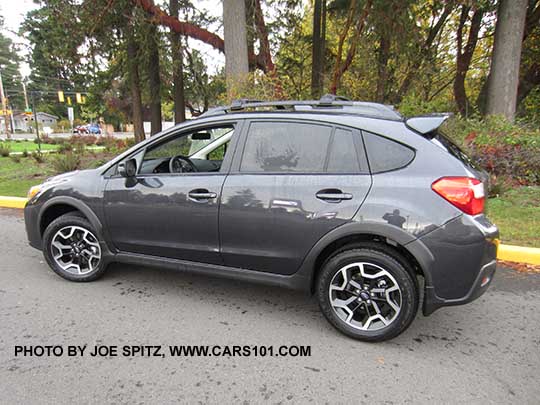 2017 and 2016 Subaru Crosstrek Premium, dark gray with optional rear spoiler