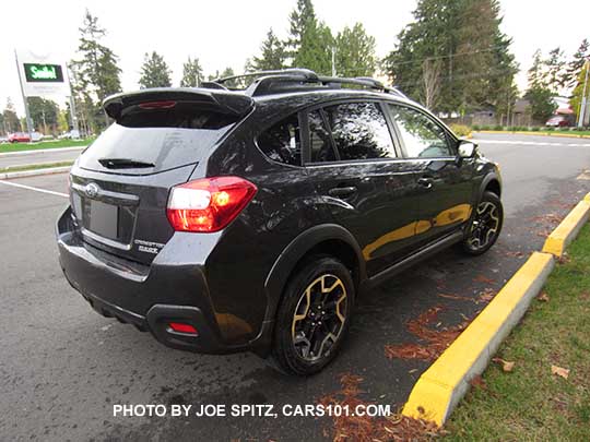 2017 and 2016 Subaru Crosstrek Premium, dark gray with optional rear spoiler