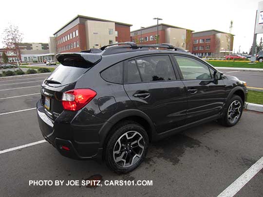 2017 and 2016 Subaru Crosstrek Premium, dark gray with optional rear spoiler