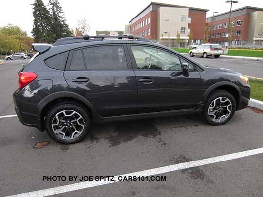 2017 and 2016 Subaru Crosstrek Premium, dark gray with optional rear spoiler