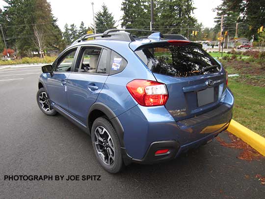 2016 Subaru Crosstrek Limited rear view, Quartz Blue color shown