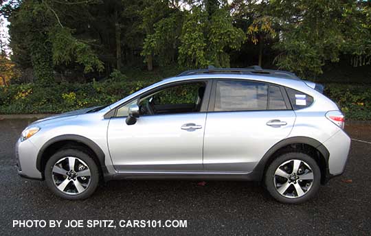 side view 2016 Subaru Crosstrek Hybrid Touring, ice silver shown