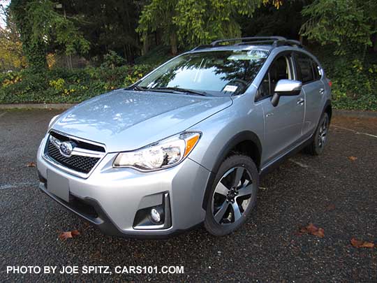 side view 2016 Subaru Crosstrek Hybrid Touring, ice silver shown