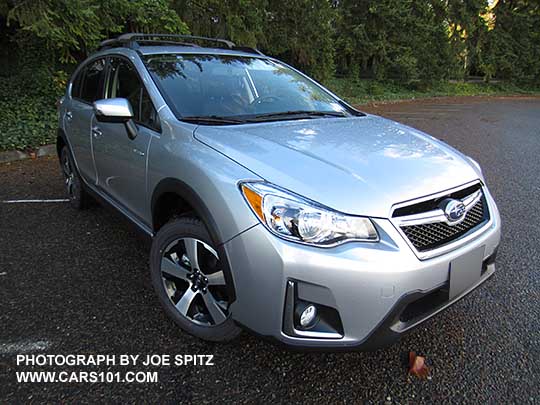 side view 2016 Subaru Crosstrek Hybrid Touring, ice silver shown