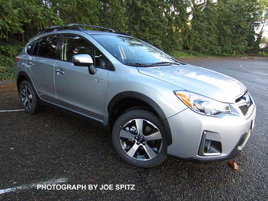 side view 2016 Subaru Crosstrek Hybrid Touring, ice silver shown