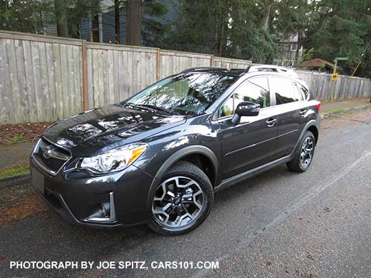 2016 Subaru Crosstrek with optional body side moldings. Dark gray car shown