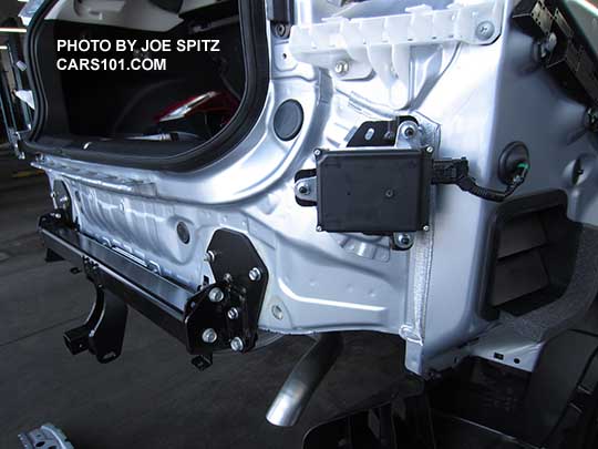 2016 Subaru Crosstrek getting an optional factory 1.25" trailer hitch installed