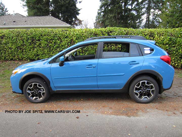 2017 Crosstrek Premium, hyperblue color shown with optional body side moldings