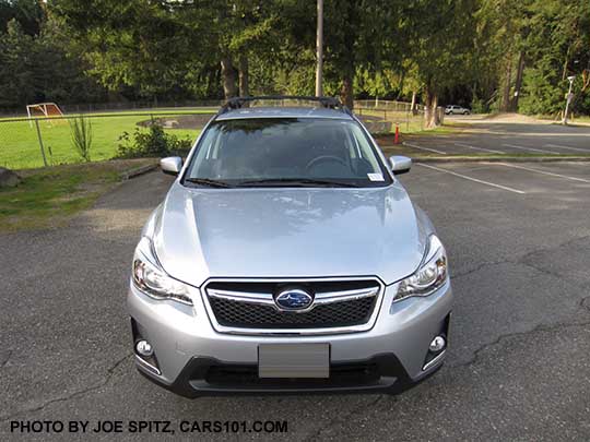 front of the 2017 ice silver Subaru Crosstrek