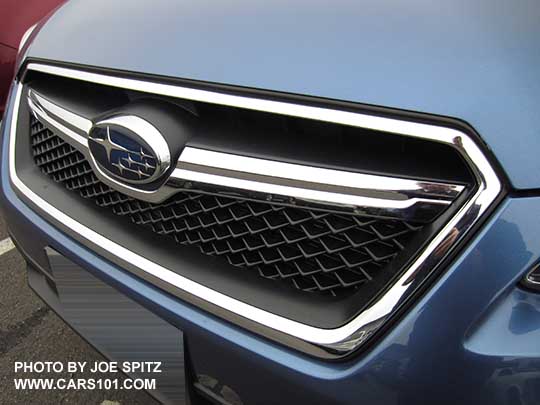 closeup of the 2017 Crosstrek Premium matte black front grill frame