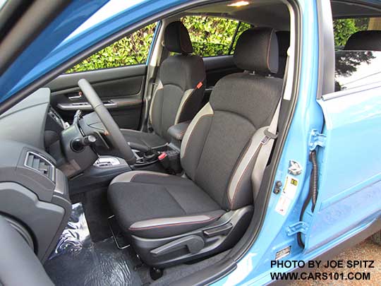 2017 Subaru Crosstrek Premium gray cloth seat, orange stitching