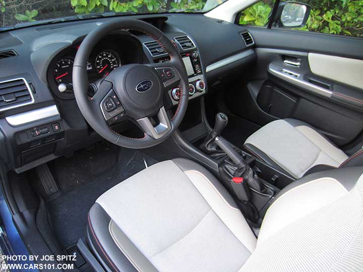 2017 Crosstrek Premium with manual transmission. Warm ivory cloth shown 2017 Crosstrek Premium with manual transmission.  Warm ivory cloth shown