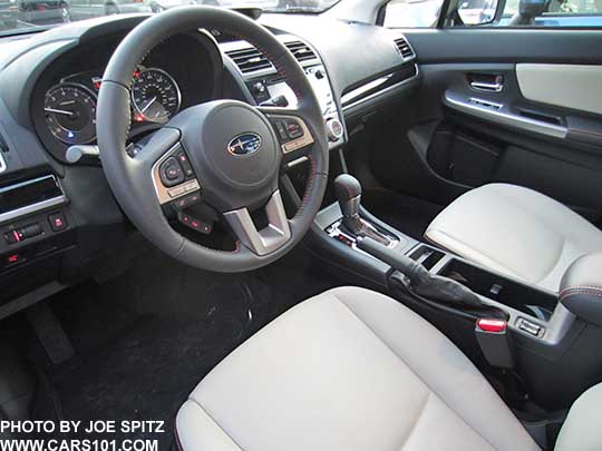 2017 Crosstrek Limited with gloss black dash trim and shift plate.  Warm ivory leather shown