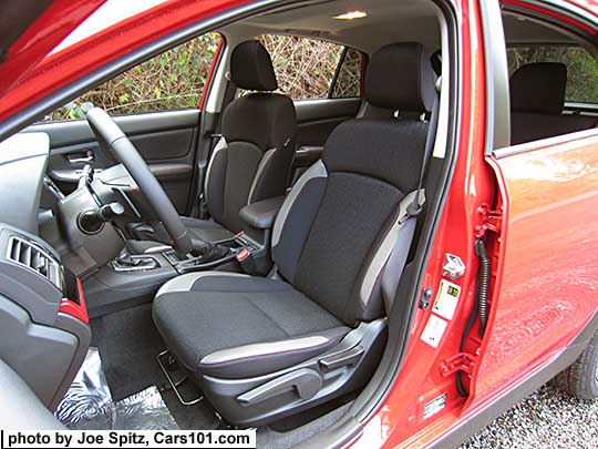 2017 Crosstrek Premium Special Edition gray cloth driver's seat. Pure red car shown.