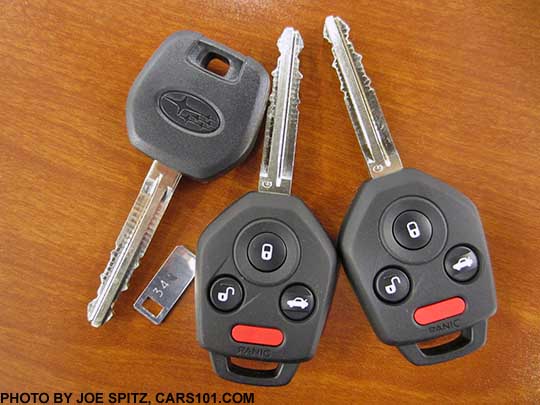 2017 Subaru Crosstrek 3 ignition keys, 2 with remote lock/unlock