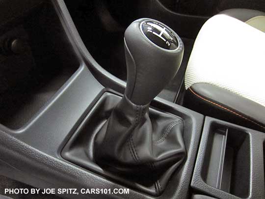 2017 Crosstrek manual transmission shift knob with black leatherette shift boot