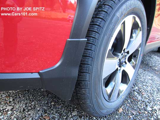 optional rear splash guard shown on a Pure Red 2017 Subaru Crosstrek Premium Special Edition