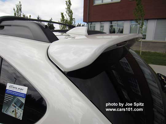 2017 Subaru Crosstrek optional rear spoiler, white car shown