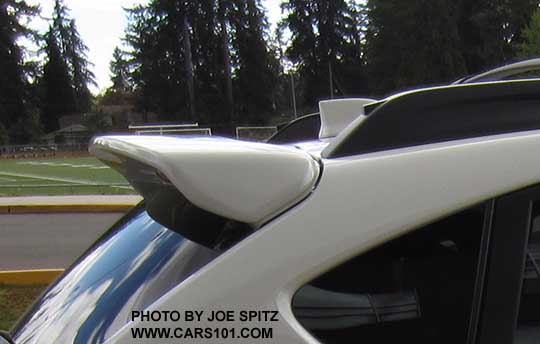 2017 Subaru Crosstrek optional rear spoiler, white car shown