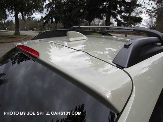 2017 Subaru Crosstrek rear spoiler, khaki color, Premium shown with fin antenna