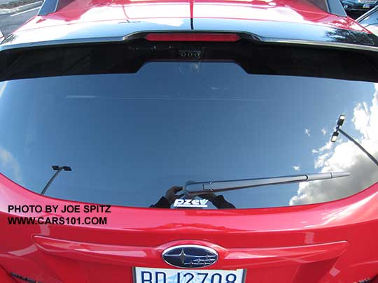 2017 Subaru Crosstrek Premioum Special Edition rear spoiler with black trailing edge and indented brake light