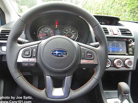 2017 Subaru Crosstrek Premium steering wheel- leather wrapped, orange stitching,