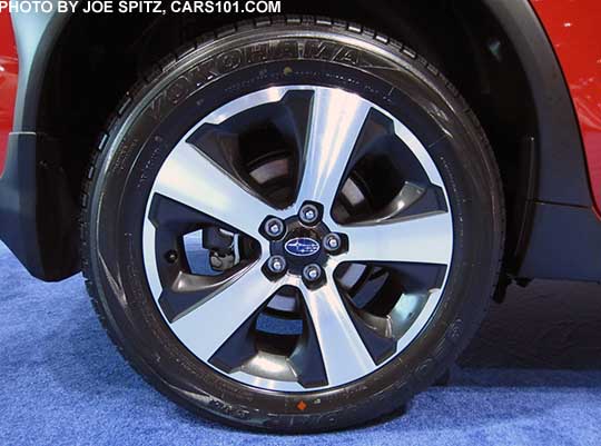 2017 Subaru Crosstrek Premium Special Edition 17" aero design alloy wheel, machined silver and black. This is the wheel used on the 2014-2016 Crosstrek Hybrid