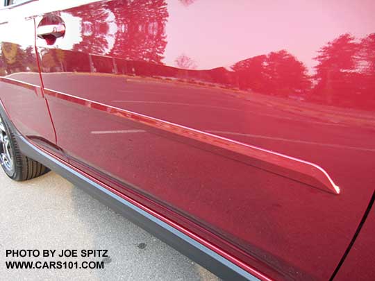 2018 Subaru Crosstrek optional body side moldings, venetian red car shown