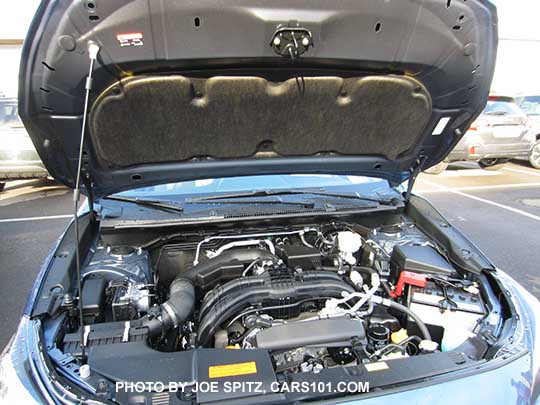 2018 Crosstrek engine.  Premium and Limited shown with underhood insulator.