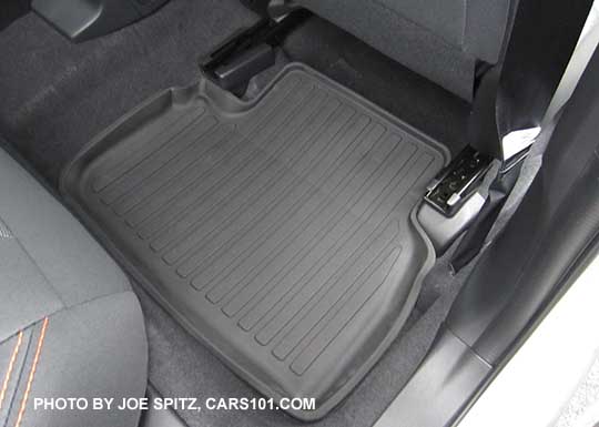 Subaru optional rubber high sided floor liners, set of 4, Rear shown.