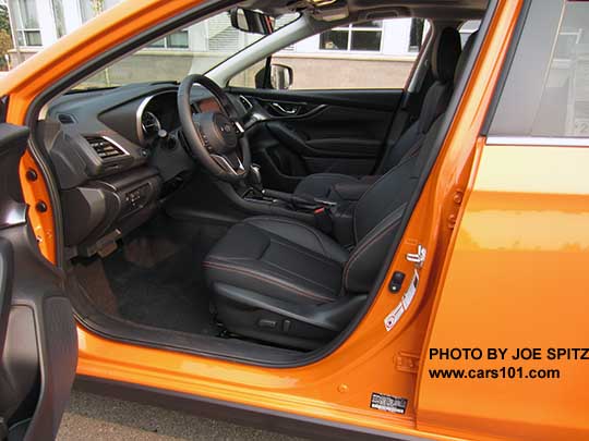 2018 Subaru Crosstrek Limited power driver's seat, black leather interior with orange stitching