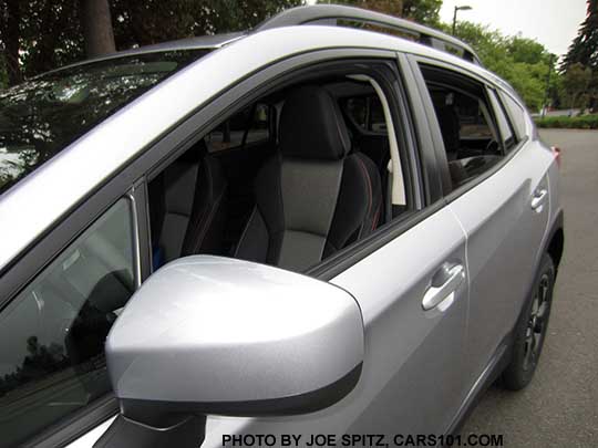 2018 Subaru Crosstrek Premium outside mirror, body colored, ice silver shown.