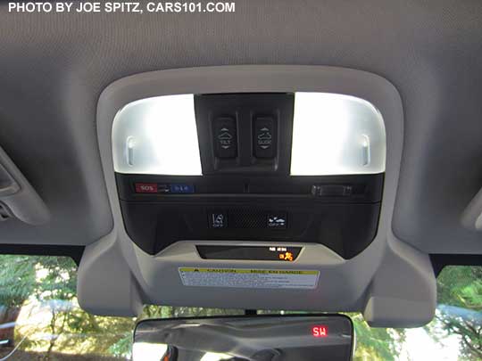 2018 Subaru Crosstrek over head console with optional LED maps lights