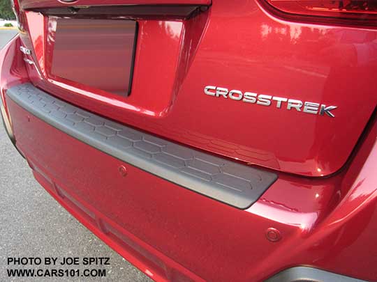2018 Subaru Crosstrek optional rear bumper cover, venetian red car shown