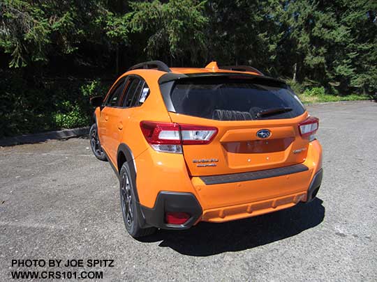 2018 Subaru Crosstrek rear view, sunshine orange shown