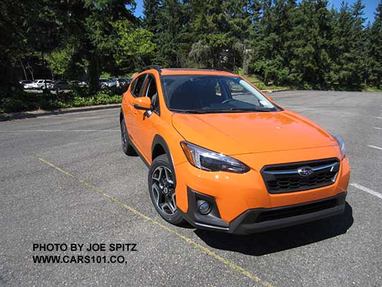 2018 Subaru Crosstrek Limited (note the Limited's wheels). Sunshine Orange color shown