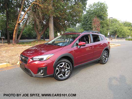 2018 Subaru Crosstrek Limited, venetian red pearl color shown. Optional body side moldings.